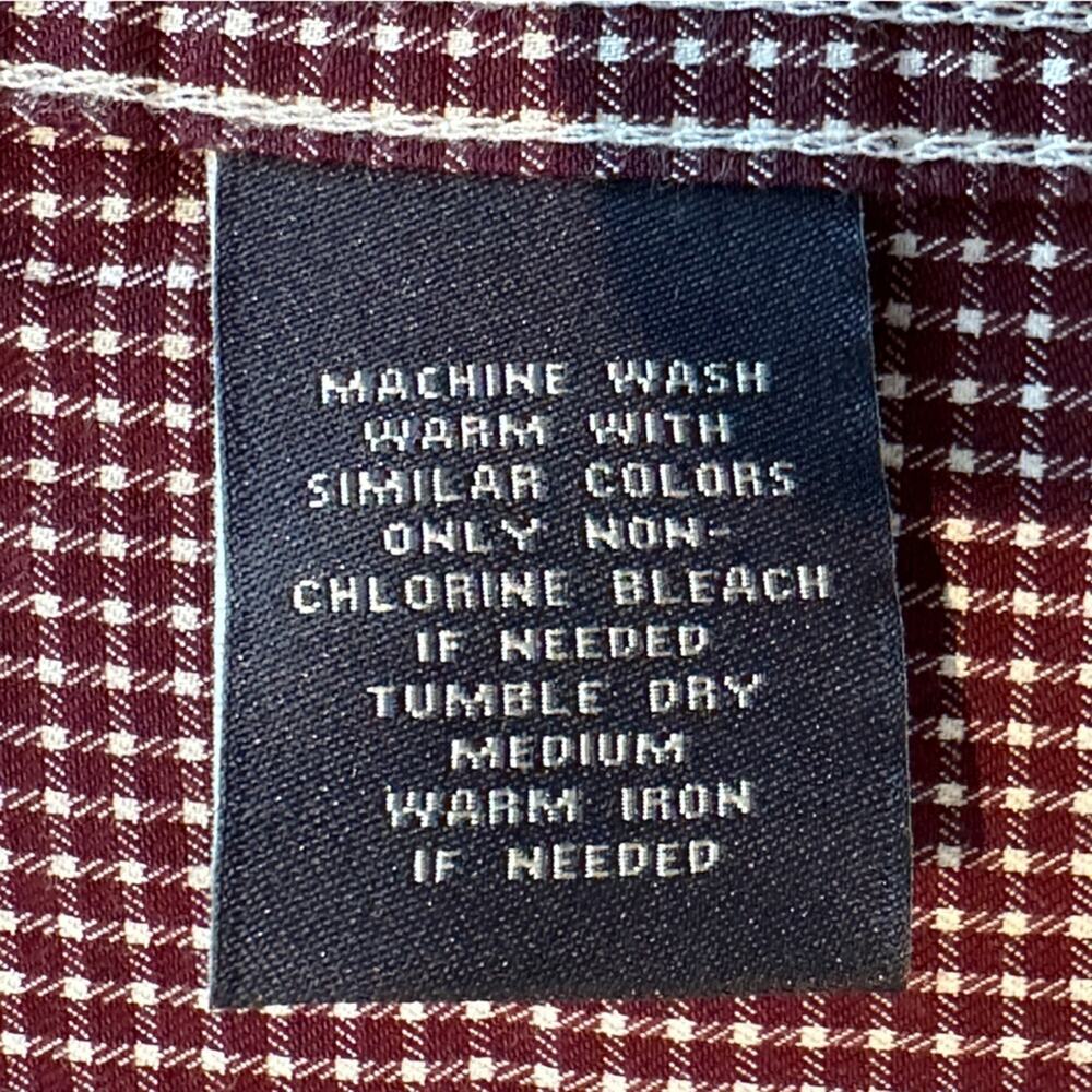 Hart Schaffner Marx Long Sleeve Cranberry & White checkered Shirt XL - Picture 10 of 12